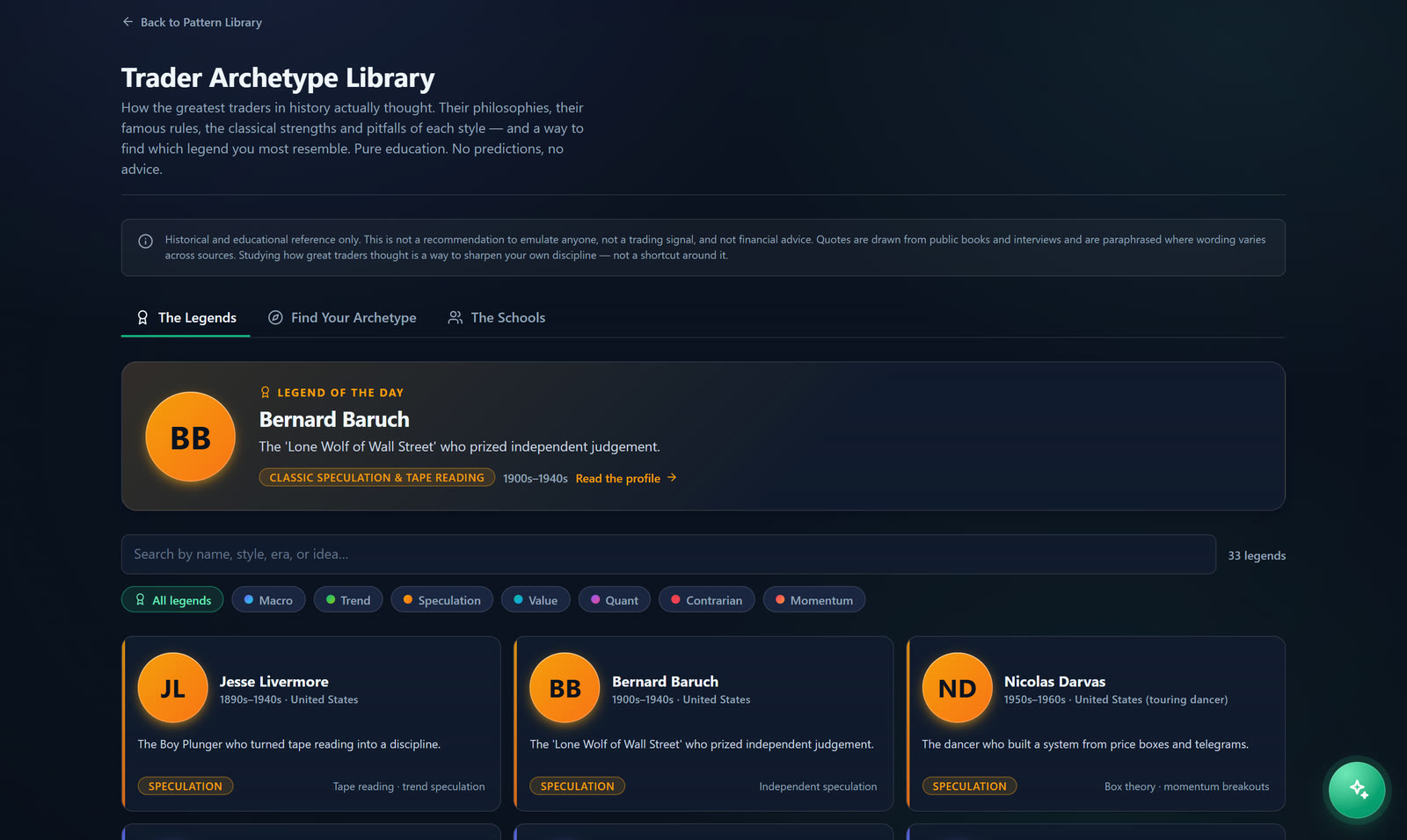 Trade Buddy AI Trader Archetype Library